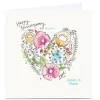 Card Factory Personalised Bev Hopwood Anniversary Card - Floral Heart