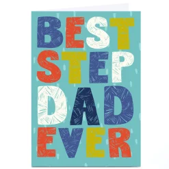 Outlet Personalised Bev Hopwood Father's Day Card - Best Step Dad Ever Father's Day|Birthday