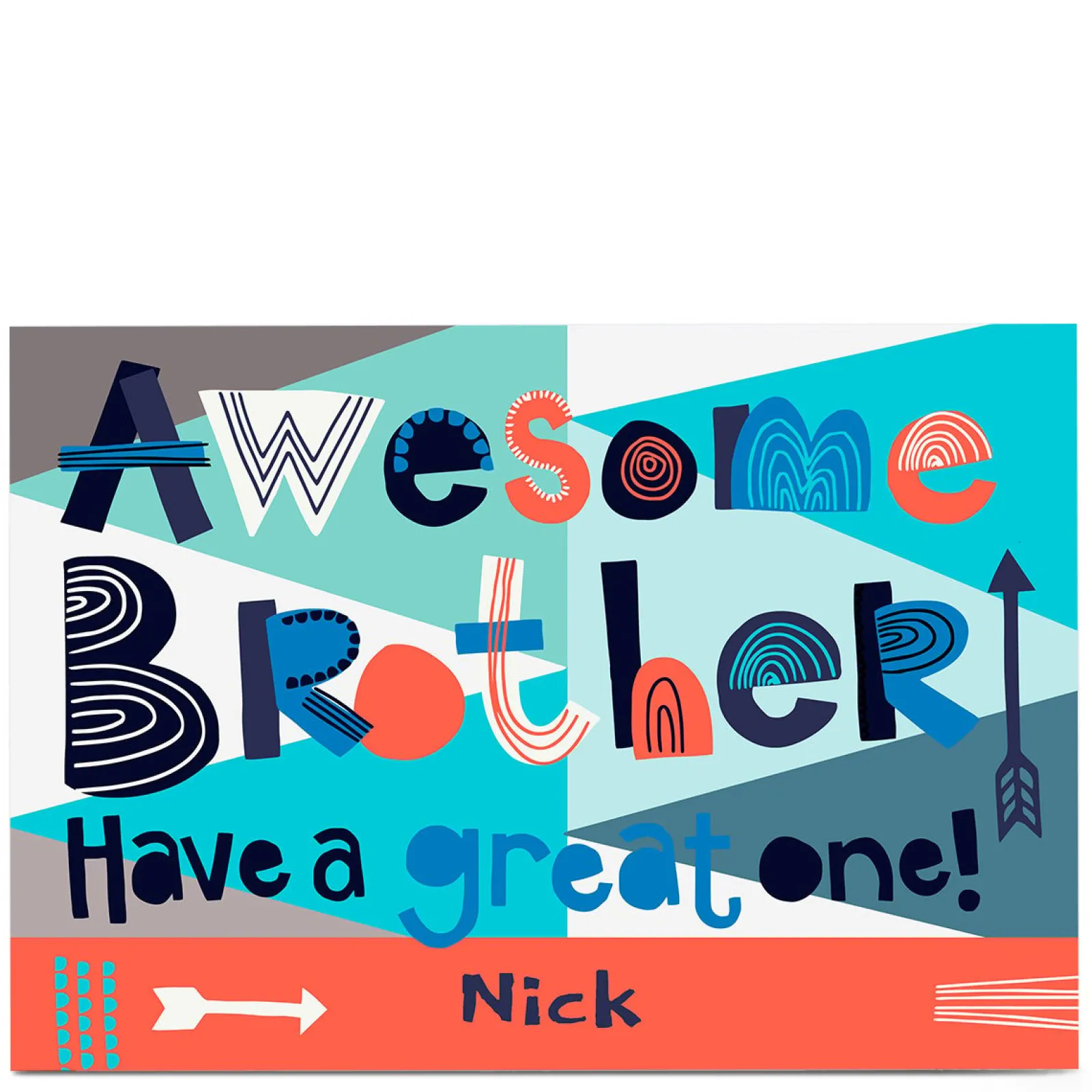 Card Factory Personalised Bev Hopwood Birthday Card - Awesome Brother!