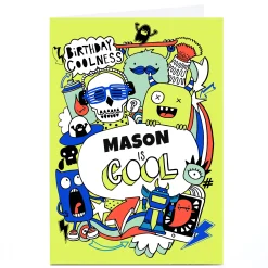 Kids Card Factory Personalised Bev Hopwood Birthday Card - Monster Madness