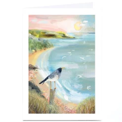 New Personalised Birthday Card - Seaside Scene Kids For Friend|For Friend