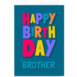 Clearance Personalised Birthday Card - Bold text, Brother For Brother|Birthday