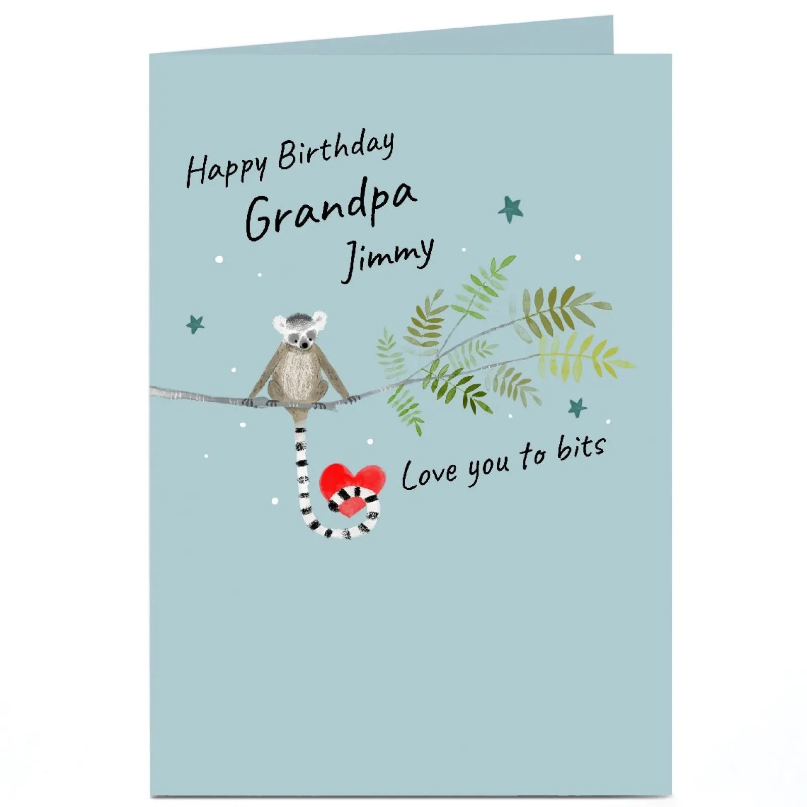 Discount Personalised Birthday Card - Lemur on a Branch For Grandad|Birthday