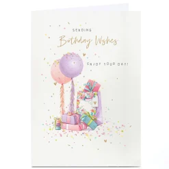 Card Factory Personalised Birthday Card - Sending Birthday Wishes