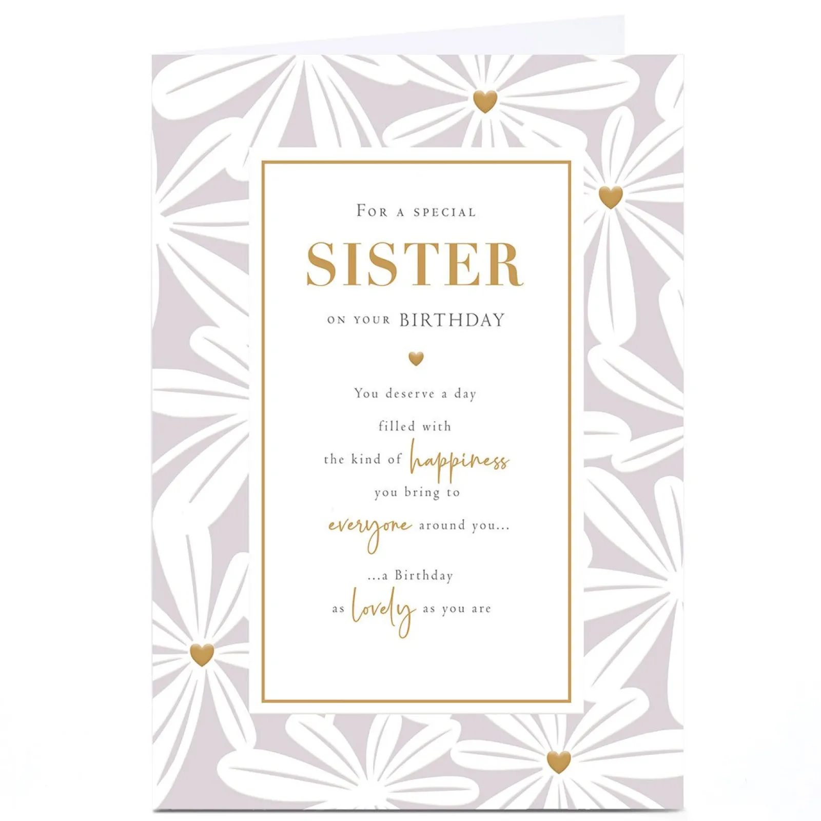Card Factory Personalised Birthday Card - A Birthday as Lovely as You Are, Sister