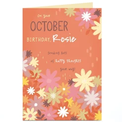 Card Factory Personalised Birthday Card - October Happy Thoughts