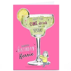 Card Factory Personalised Birthday Card - Just The One Drink