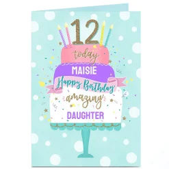 Clearance Personalised Birthday Card - Pastel Cake Kids For Wife|For Mum