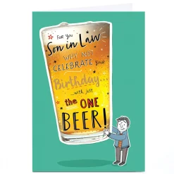 Personalised Birthday Card - Just The One Beer, Son-in-Law Birthday|For Him