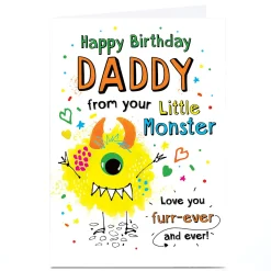 Best Personalised Birthday Card - Daddy From Your Little Monster For Dad|Dad