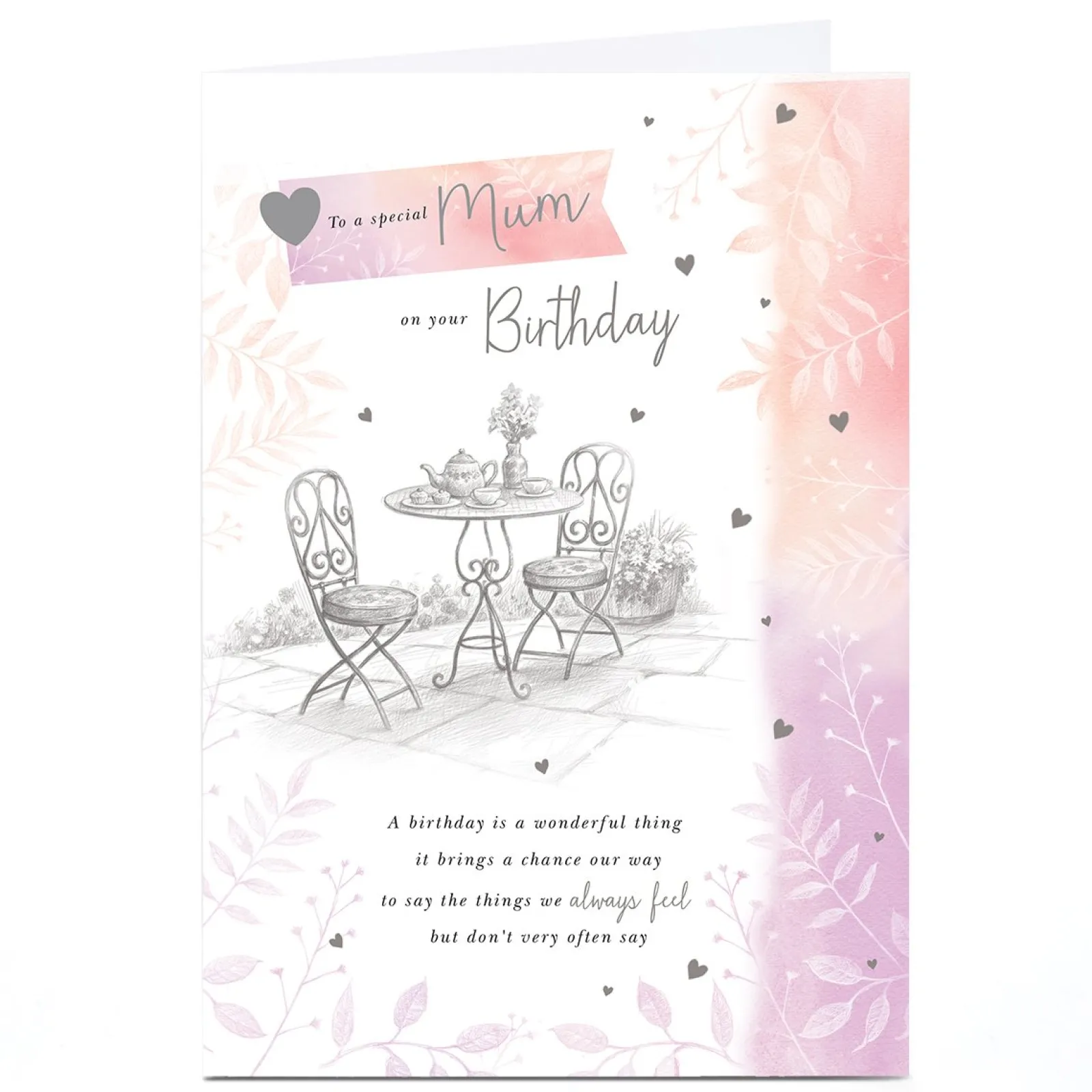 Sale Personalised Birthday Card - Pink Pastel Patio, Mum For Mum|Mum