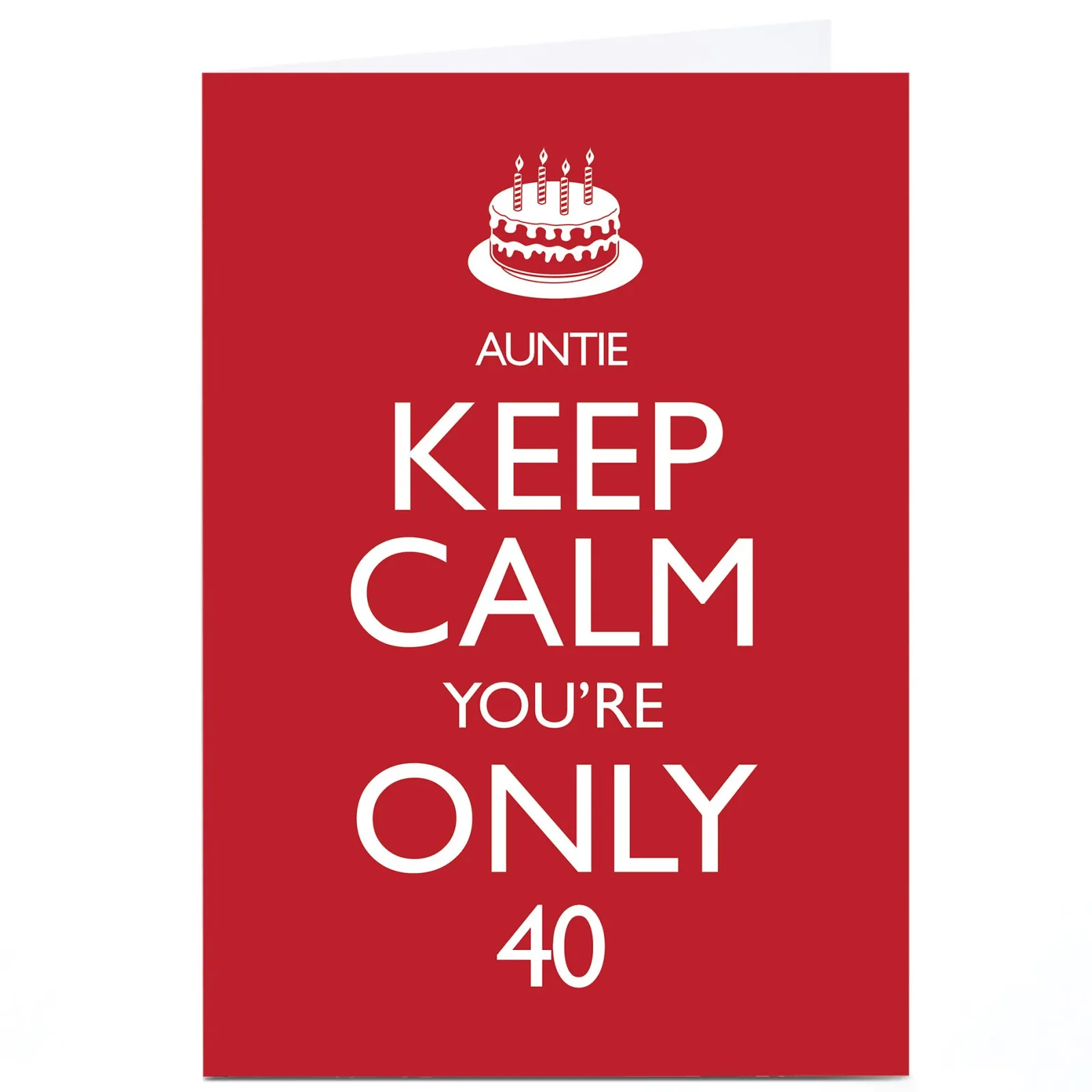 Card Factory Personalised Birthday Card - Keep Calm Auntie, Editable Age