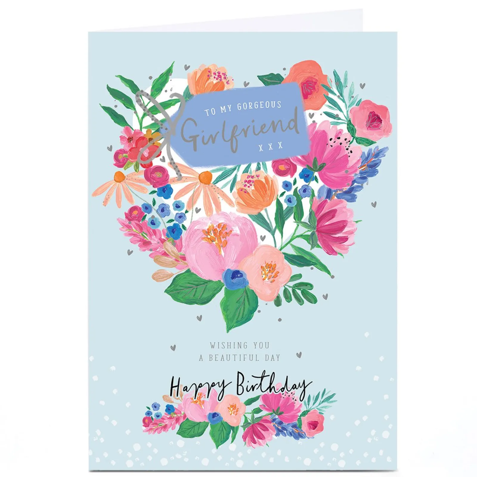 Best Personalised Birthday Card - Beautiful Day Flowers, Girlfriend For Girlfriend|Birthday