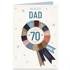 Card Factory Personalised Birthday Card - Dad For the Best, Rosette