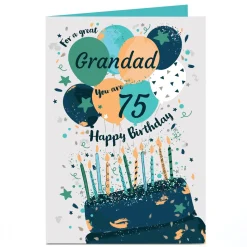 Card Factory Personalised Birthday Card - You Are 75, Editable Age