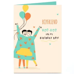 BOY Card Factory Personalised Birthday Card - Woo-Hoo Birthday Boy