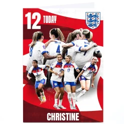 Kids Card Factory Personalised Birthday Card - Lionesses England Team 12 Today