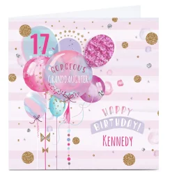 Card Factory Personalised Birthday Card - Pastel Balloons, Editable Age