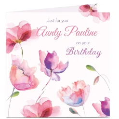 Hot Personalised Birthday Card - Just For You, Flowers For Auntie|Premium Square