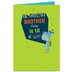 BOY Card Factory Personalised Birthday Card - Awesome Dog, Editable Age