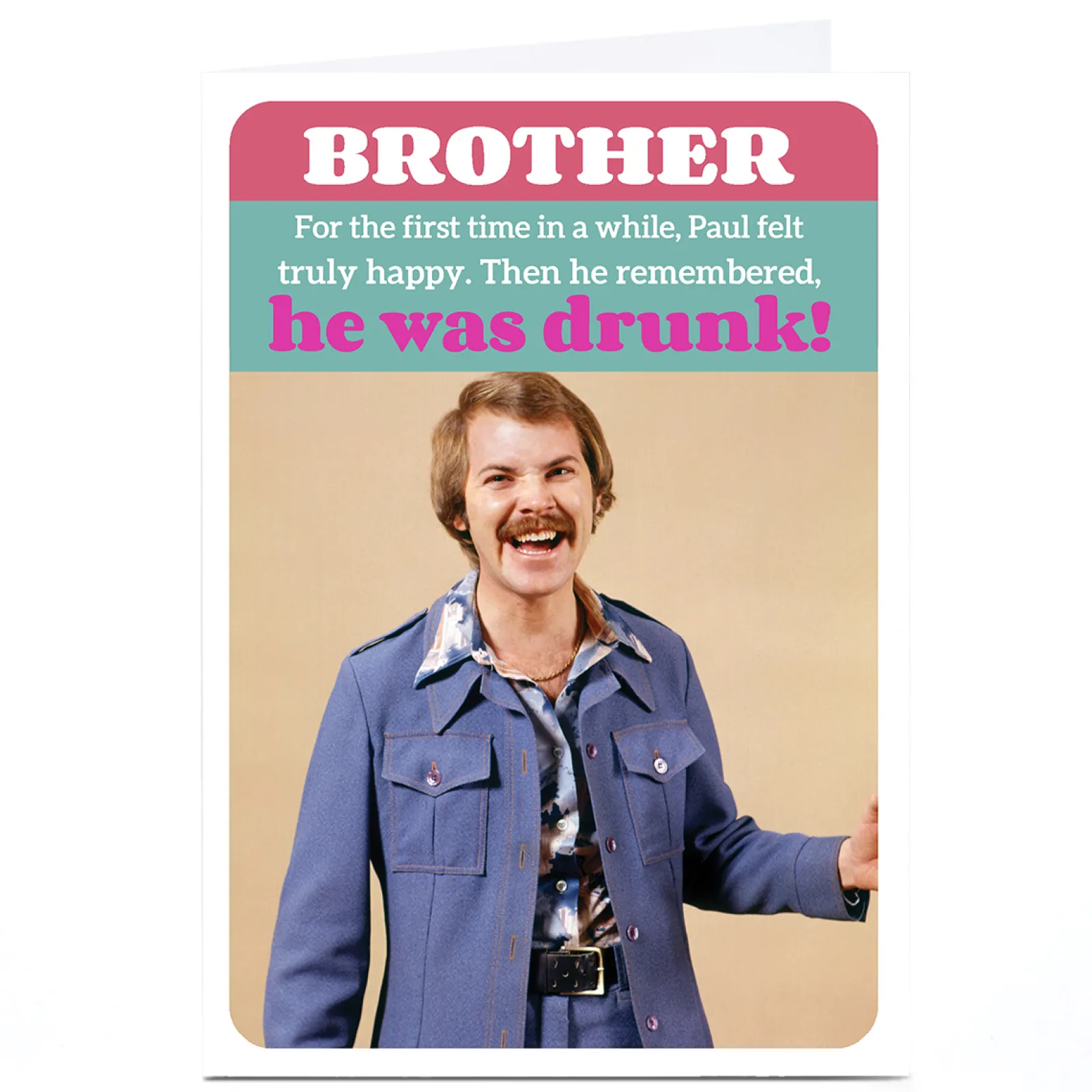 Card Factory Personalised Birthday Card - Brother Truly Happy & Drunk