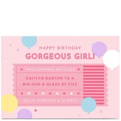 Personalised Birthday Card - Fizz Coupon Birthday|For Him