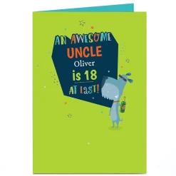 Outlet Personalised Birthday Card - Awesome Dog, Editable Age & Recipient For Uncle|18Th Birthday