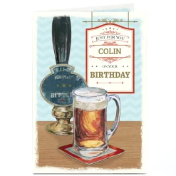 Card Factory Personalised Birthday Card - Pub Scene