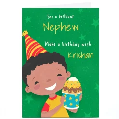 Kids Card Factory Personalised Birthday Card - Boy With Ice Cream