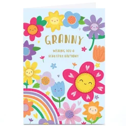 Outlet Personalised Birthday Card - Beautiful Day Smiling Flowers, Granny For Grandma|Birthday