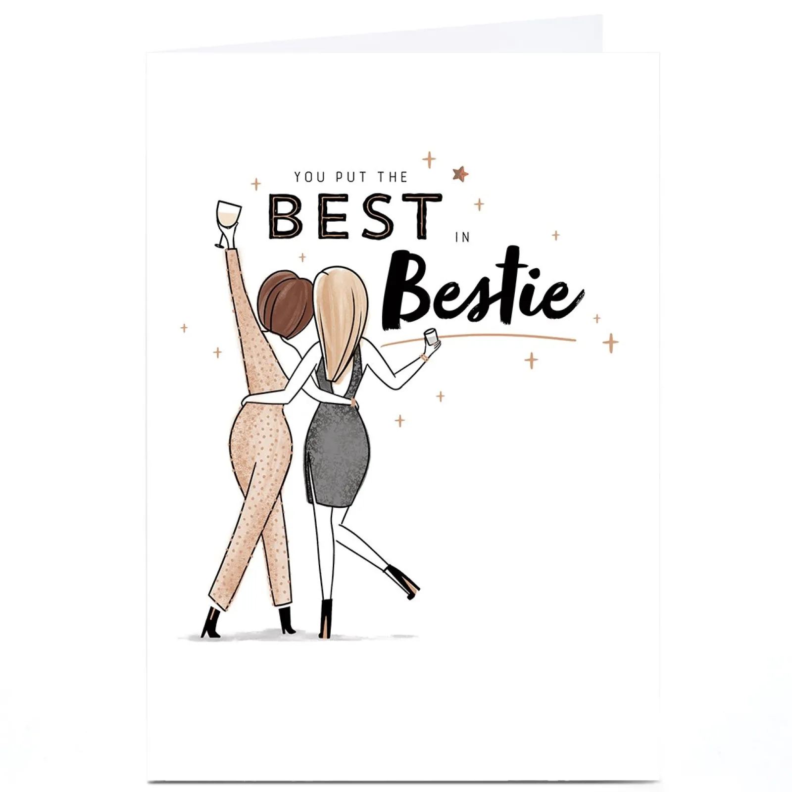 Card Factory Personalised Birthday Card - You Put The Best in Bestie