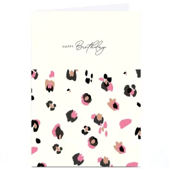 Kids Card Factory Personalised Birthday Card - Happy Birthday Leopard Print