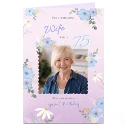 Discount Personalised Birthday Card Photo Card - Wonderful Wife, Editable Age For Wife|For Mum