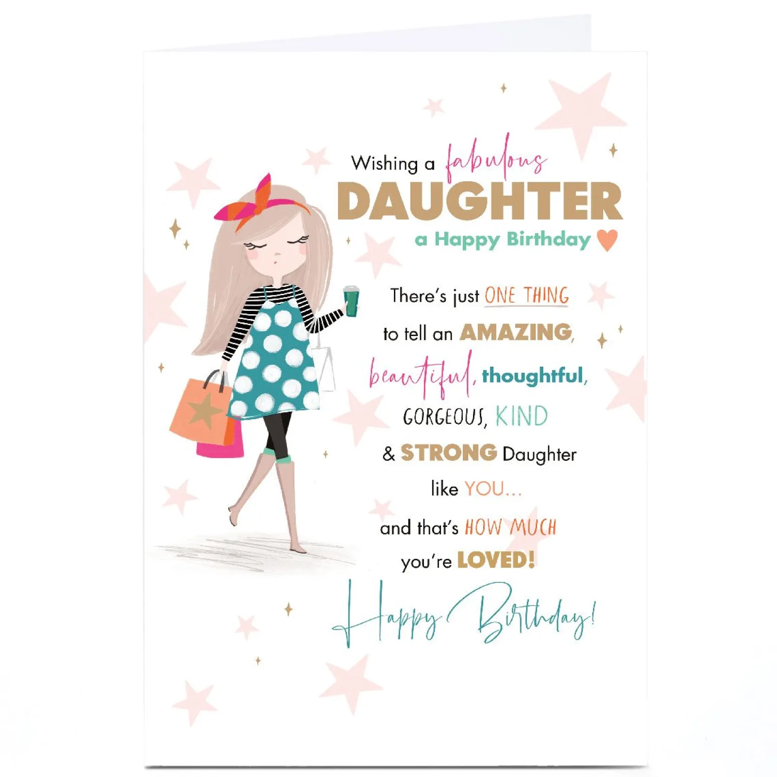 Sale Personalised Birthday Card - Amazing, Beautiful, Thoughtful, Strong Daughter For Daughter|Daughter