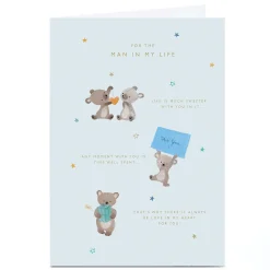 BOY Card Factory Personalised Birthday Card - Cute Koalas, Man in My Life