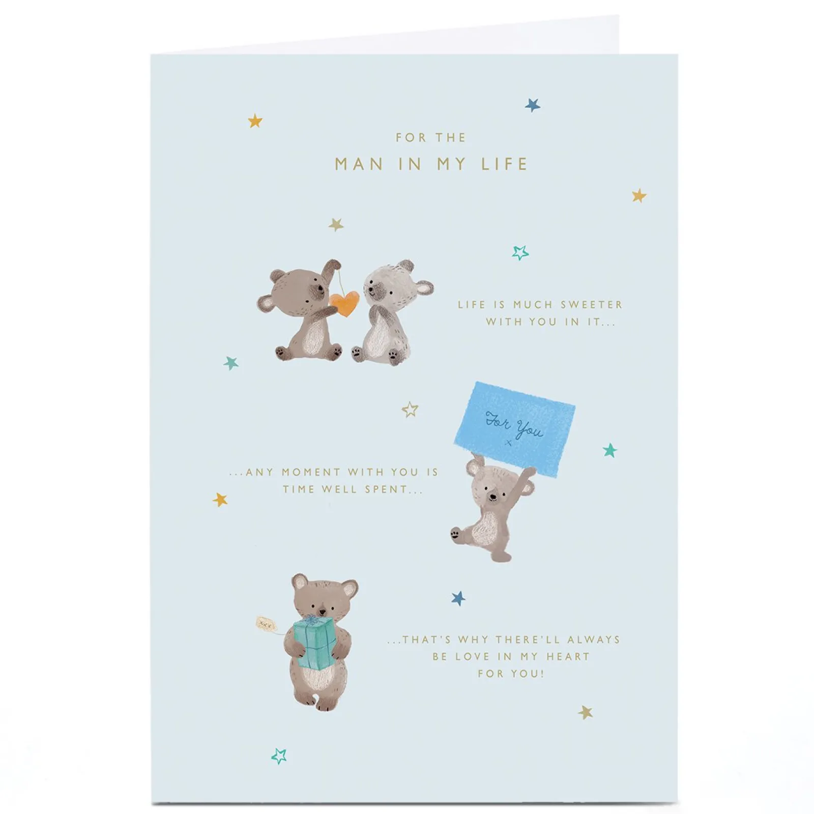 BOY Card Factory Personalised Birthday Card - Cute Koalas, Man in My Life