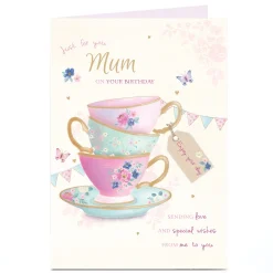 Best Personalised Birthday Card - Mum Three Teacups For Mum|Mum
