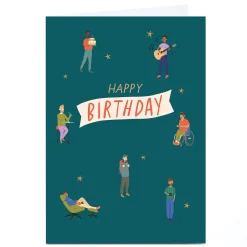 New Personalised Birthday Card - lots of people characters For Uncle|For Nephew