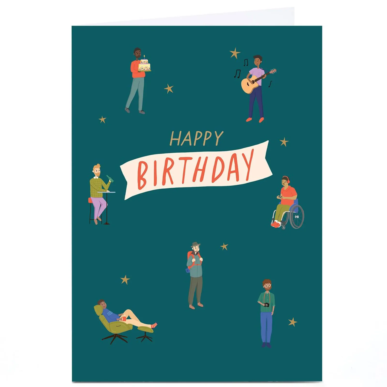 New Personalised Birthday Card - lots of people characters For Uncle|For Nephew
