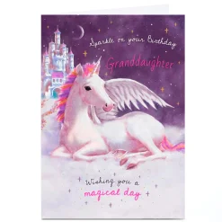 Outlet Personalised Birthday Card - Winged Unicorn, Granddaughter Kids For Granddaughter|Granddaughter