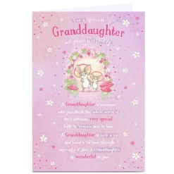 Sale Personalised Birthday Card - Pink Rabbits Poem, Granddaughter For Granddaughter|Granddaughter