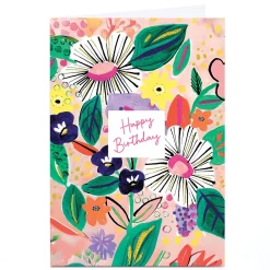 Kids Card Factory Personalised Birthday Card - Full floral
