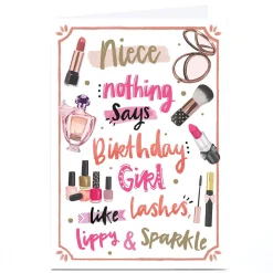 Online Personalised Birthday Card - Makeup and Sparkle, Niece For Niece|Birthday