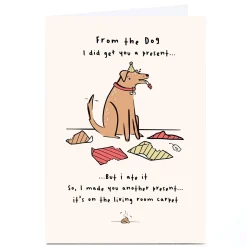 New Personalised Birthday Card - I Made You a Present, From the Dog Funny|Birthday
