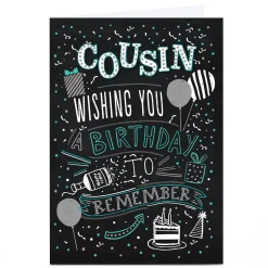 Outlet Personalised Birthday Card - Wishing You a Birthday to Remember, Cousin Birthday|For Him