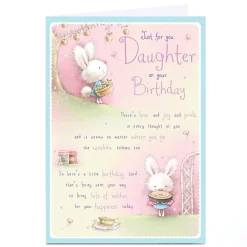Outlet Personalised Birthday Card - Fluffy Bunny Baking Pie, Daughter Kids For Kids|Daughter