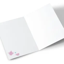 Card Factory Personalised Birthday Card - Grandma Blue Tea Party