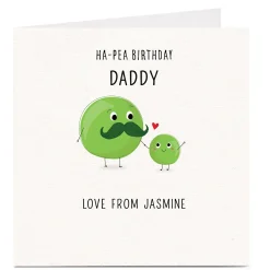 Best Personalised Birthday Card - Ha-Pea Birthday Daddy For Dad|Dad