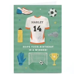 Clearance Personalised Birthday Card - Hope It's A Winner, Editable Age Kids For Nephew|For Grandson