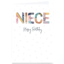 Discount Personalised Birthday Card - Patchwork Letters, Niece For Niece|Birthday